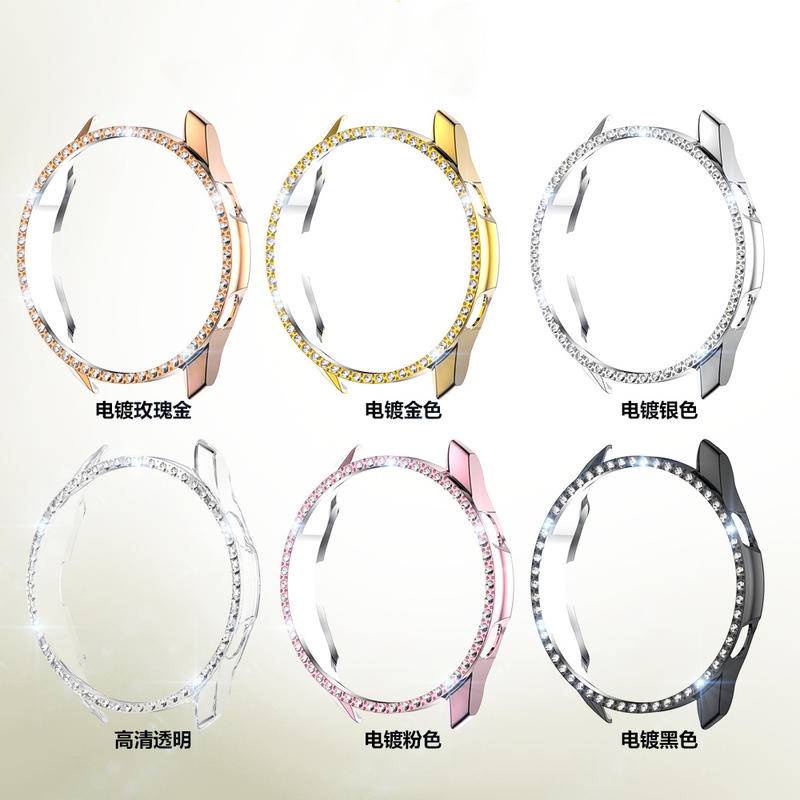 Fashion Diamond Cover Untuk Samsung Galaxy Watch 3.45mm 41mm Smart Watch Case Bling PC Sarung Pelindung Shell Frame Aksesoris