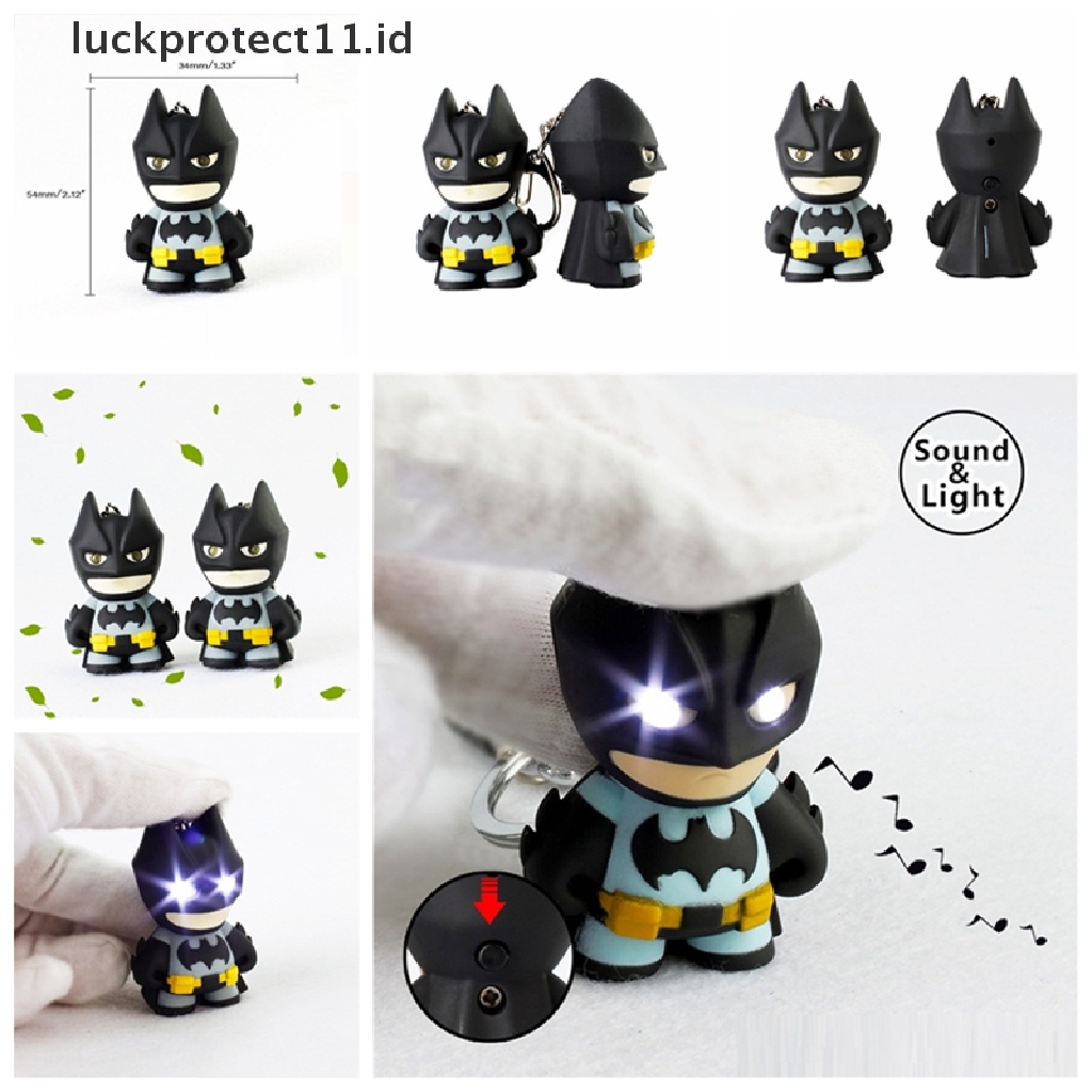 /Fashion Hot// Fashion// New arrive Batman keychain Gantungan Kunci Led Dengan Suara Senter Keren keyrings.