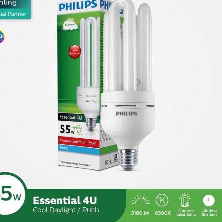 Terlaris Philips Essential 55Watt 45Watt 45 W 55 W Lampu Essential Philips 45 Watt 55 Watt 55W 45W 4