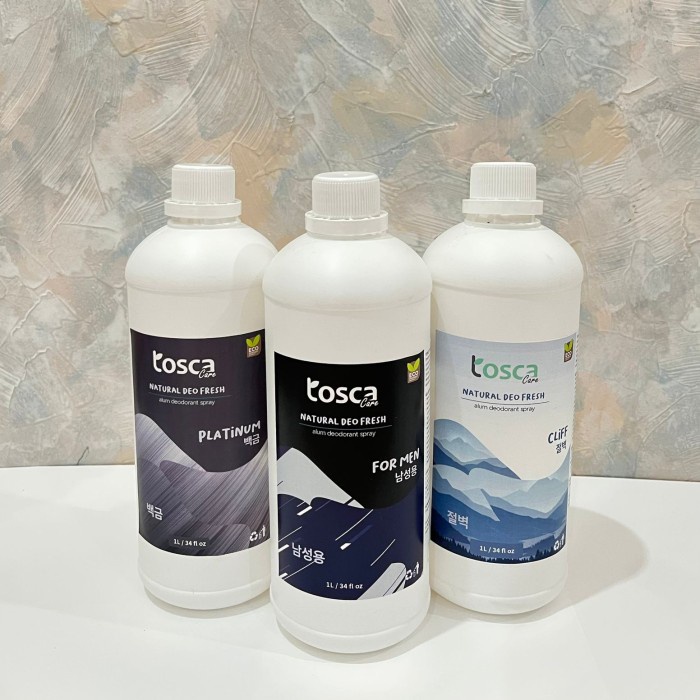 Tosca Natural Deo Fresh Refill 1 Liter -(Deodorant Tawas) Wangi Maskulin Refill 1Liter - Deodorant Tosca Isi Ulang 1 L