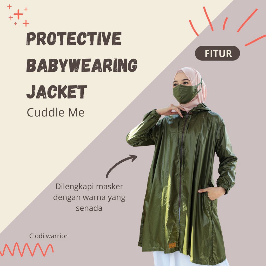 CUDDLE ME APD Jaket mantel untuk menggendong Bayi Protective babywearing free pouch masker