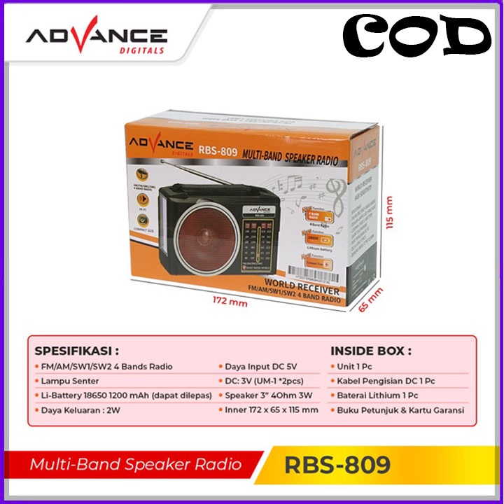 radio advance rbs 809 rbs809 radio jadul radio kuno ORI BERGARANSI RESMI