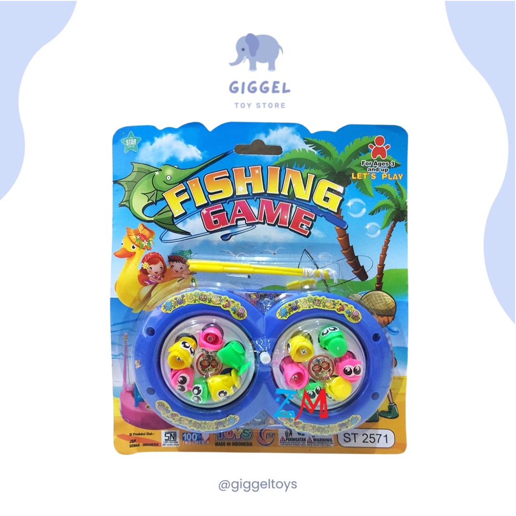 [ Giggel ] Mainan Pancingan Ikan / Mini Fishing Game / Kolam Pancingan Magnet Putar / Pancingan Ikan 2 Kolam