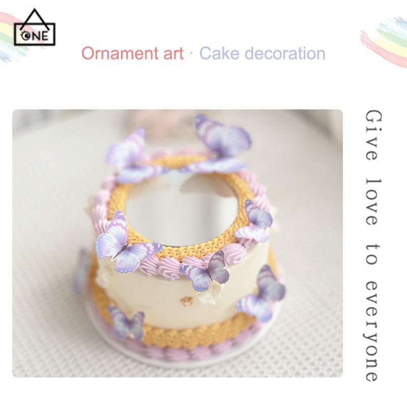 COD❤️Cake Topper Hiasan Kue kupu Kupu Butterfly Pink Ungu Biru Ulang Tahun-A.one