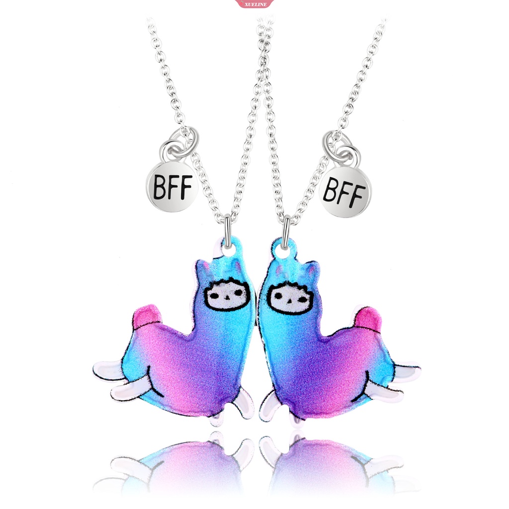 Fashion Lucu Alpaka Kartun Kalung Kartun Meledak Cetak 3D Anak BF Kalung Batu Hisap Teman Baik Kalung set Pesta Ulang Tahun Nikmat [ZXL]