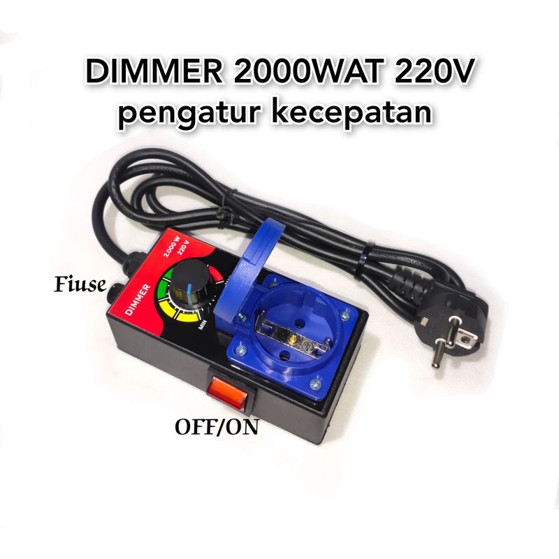 Jual Dimmer 2000 Wat Pengatur Kecepatan Gerinda Mesin Bor Peredup Lampu