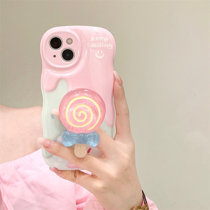 Melting Ice Cream with Candy Holder Popsocket Softcase Case HP Lucu for iphone XR 11 Pro Max 12 Pro Max 13 Pro Max 14 Pro Max