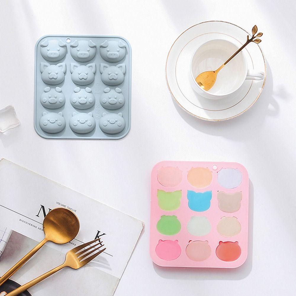 Solighter Pig Silicone Mold DIY Dekorasi Liburan Alat Baking Cetakan Kue Coklat