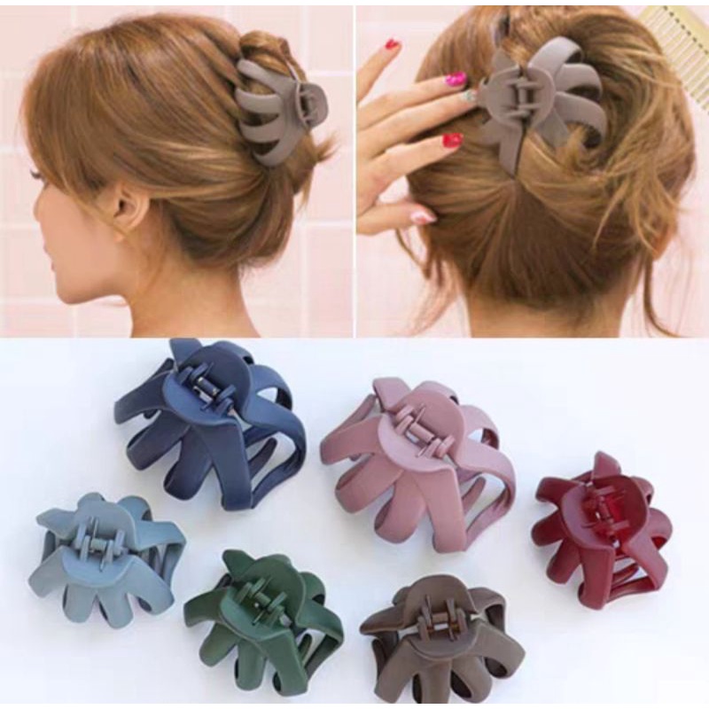 Jedai Jepitan Rambut Hair Clips Jepit Rambut Matte Cakar 4 Jepit Ponytail Hair Claw Clips