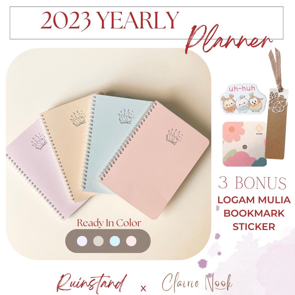 

Yearly Planner 2023 - Planner 2023 - Jurnal - Diary Planner Clairie Nook