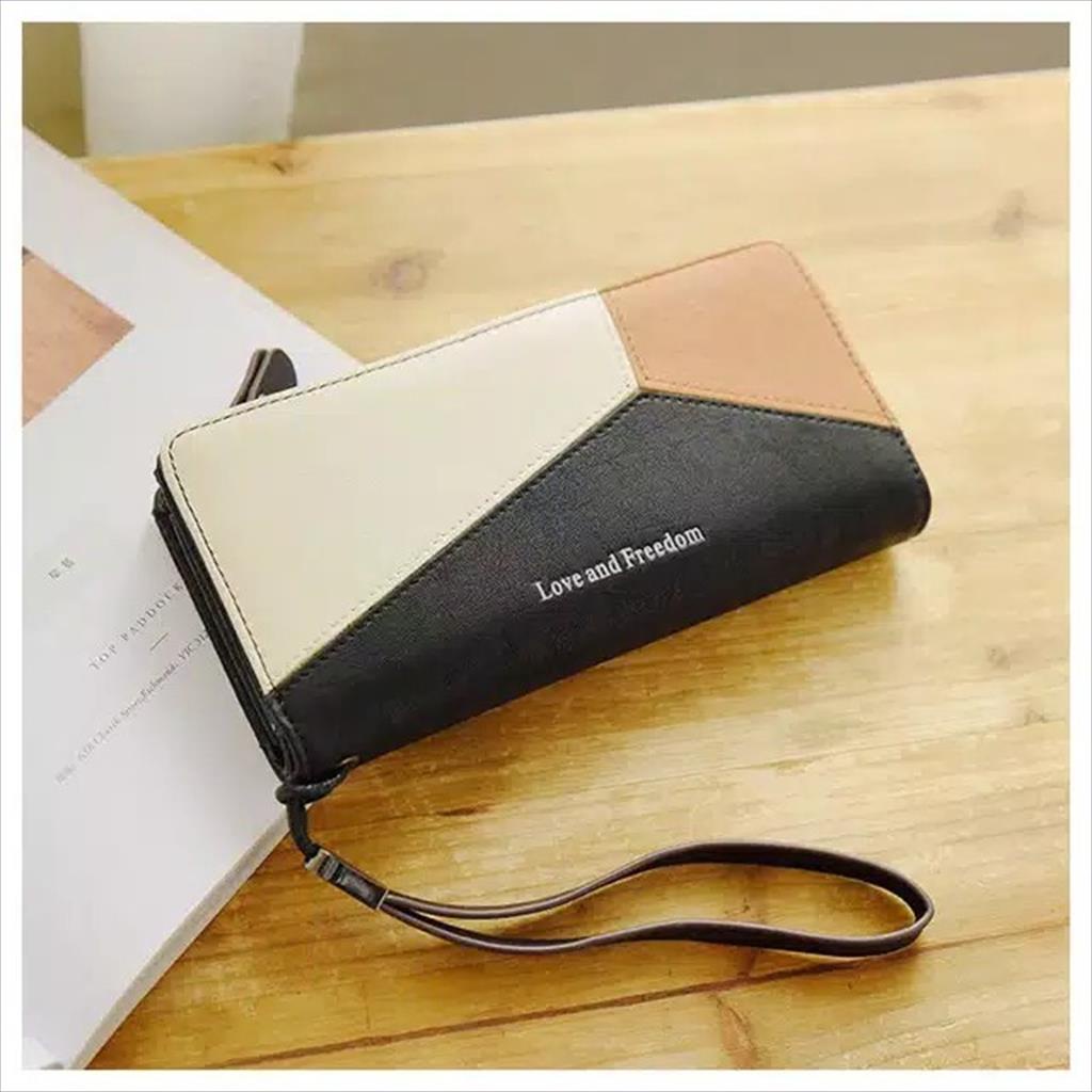 LS 072 - Wallet / Dompet Wanita Lipat Panjang fashion korea 3 Strap