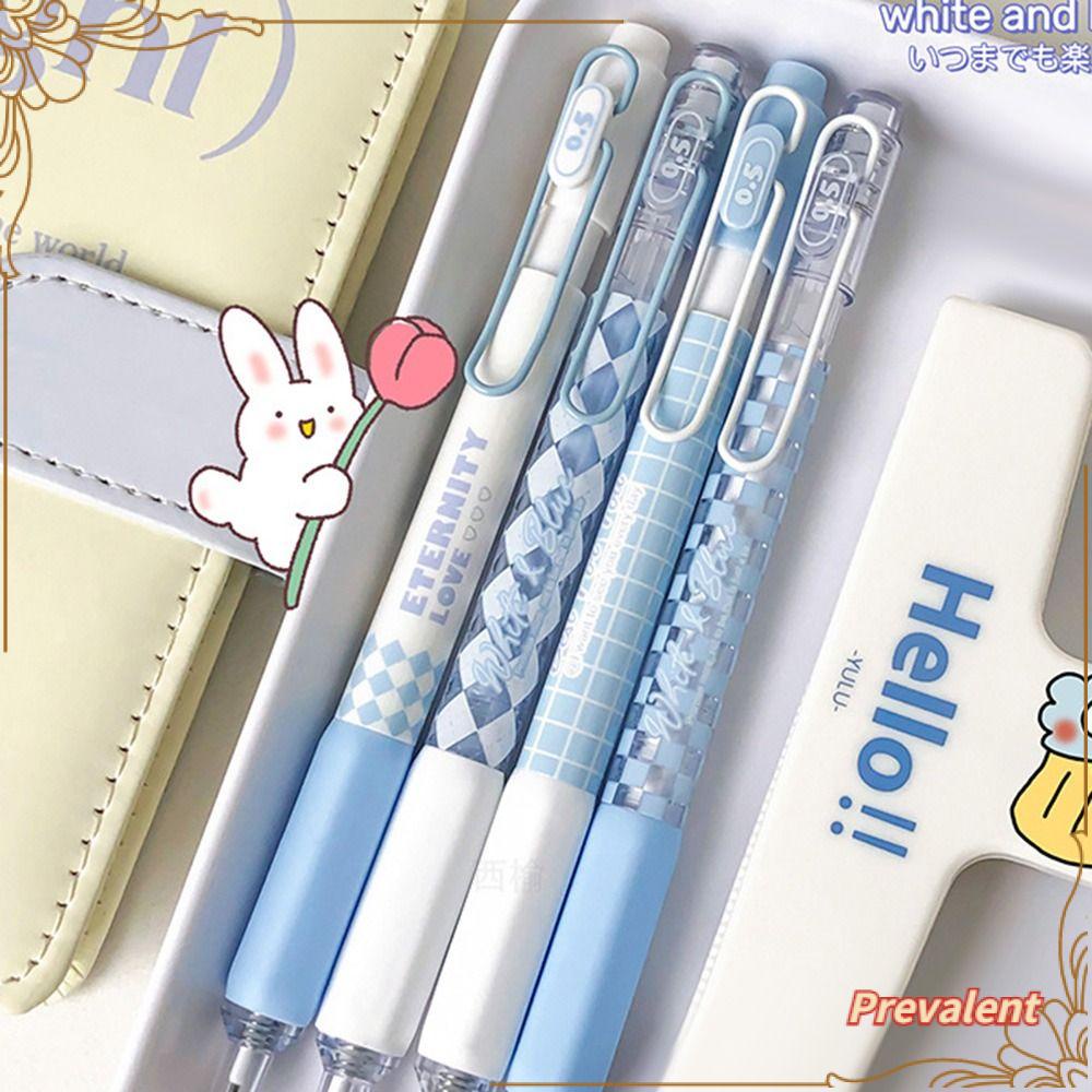 Preva 4PCS/Set Pena Gel Alat Tulis Kreatif Gaya Mutil Alat Tulis Tinta Hitam Tekan Tipe Tanda Tangan Pulpen