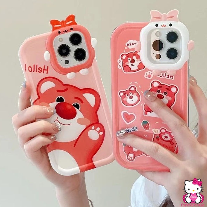 REDMI Redmi10 9A 9A 10A 9T 10C A1 9a1+9C NFC Mi 11 Lite Note 11Pro+10Pro 10 11 10s 8 9 11s PO CO X3 Pro NFC M3 Kartun Lovely Strawberry Bear Manyo 3D Bow Monster Lens &lt;Unk&gt;