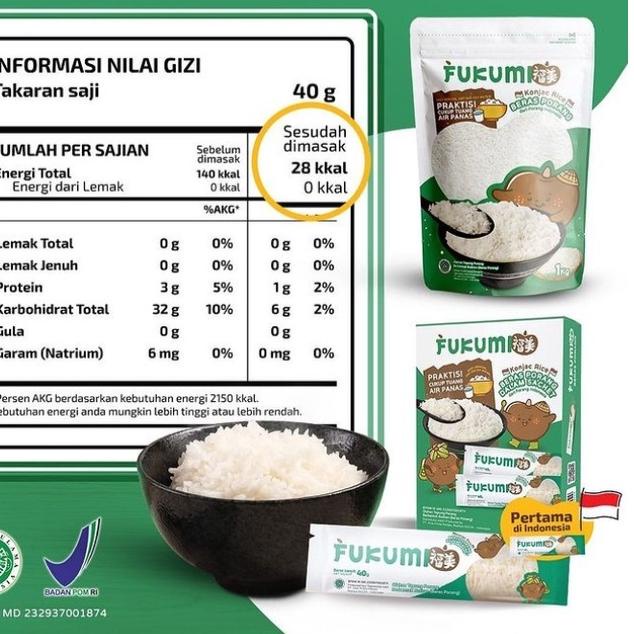 Jual Fukumi Beras Porang Box Sachet Shirataki Beras Diet Instant Rice