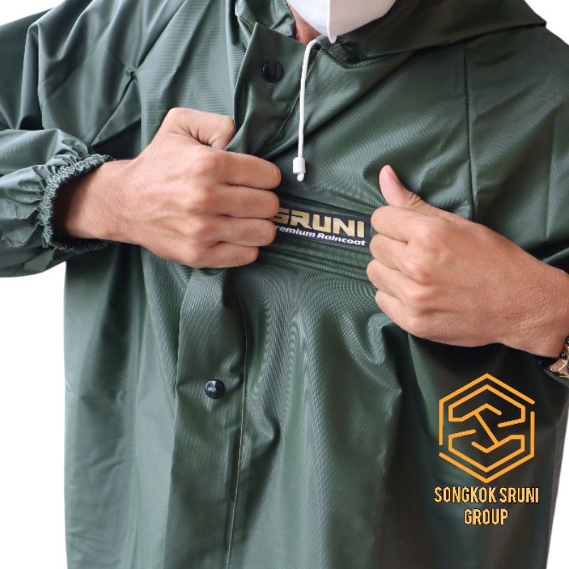 JAS HUJAN SETELAN PRIA DAN WANITA SRUNI ORIGINAL BAHAN TEBAL DAN LENTUR ANTI REMBES MANTEL JAS HUJAN PONCO GAMIS ROK GNA AXIO ASV BATOK POLO RUBEL
