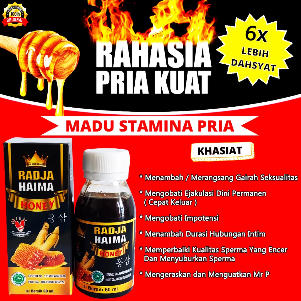 Obat Ejakulasi Dini - Obat Impoten - Obat Kuat Pria Tahan Lama 6x Lebih Ampuh Madu Radja Haima 100% 