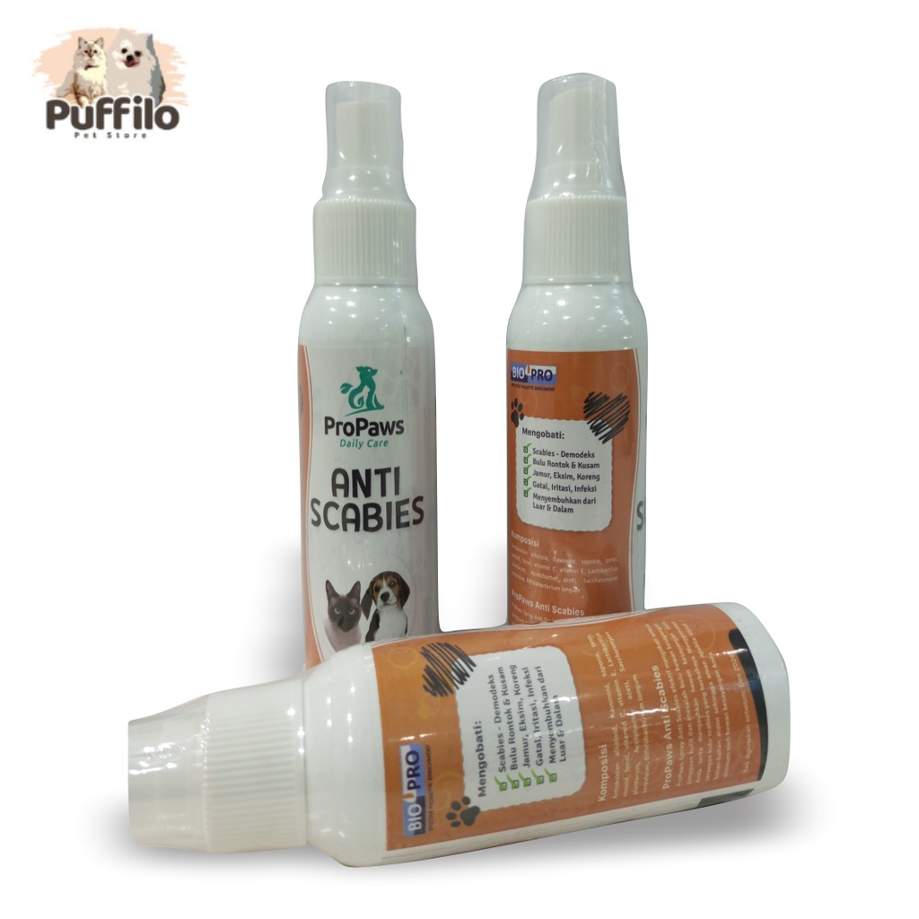 Obat Jamur Scabies ProPaws Spray Bio 100ml - untuk anjing dan kucing