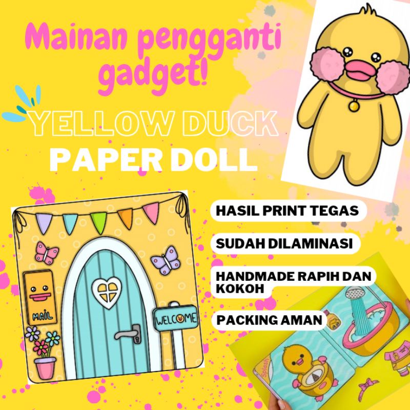 KATEMADE PAPER DOLL BEBEK KUNING PAPER DOLL MAINAN KERTAS BEBEK VIRAL BUSY BOOK QUIET BOOK