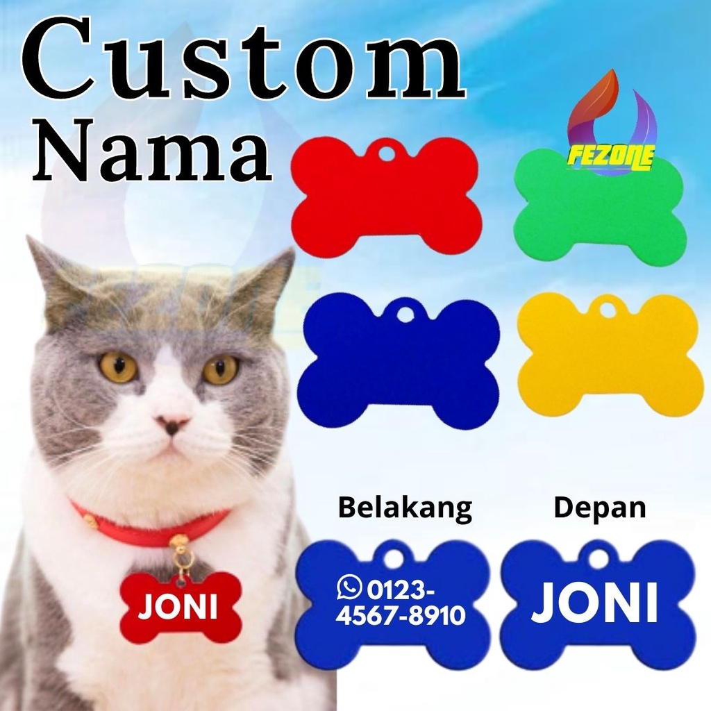 Kalung Kucing Nama Custom FEZONE