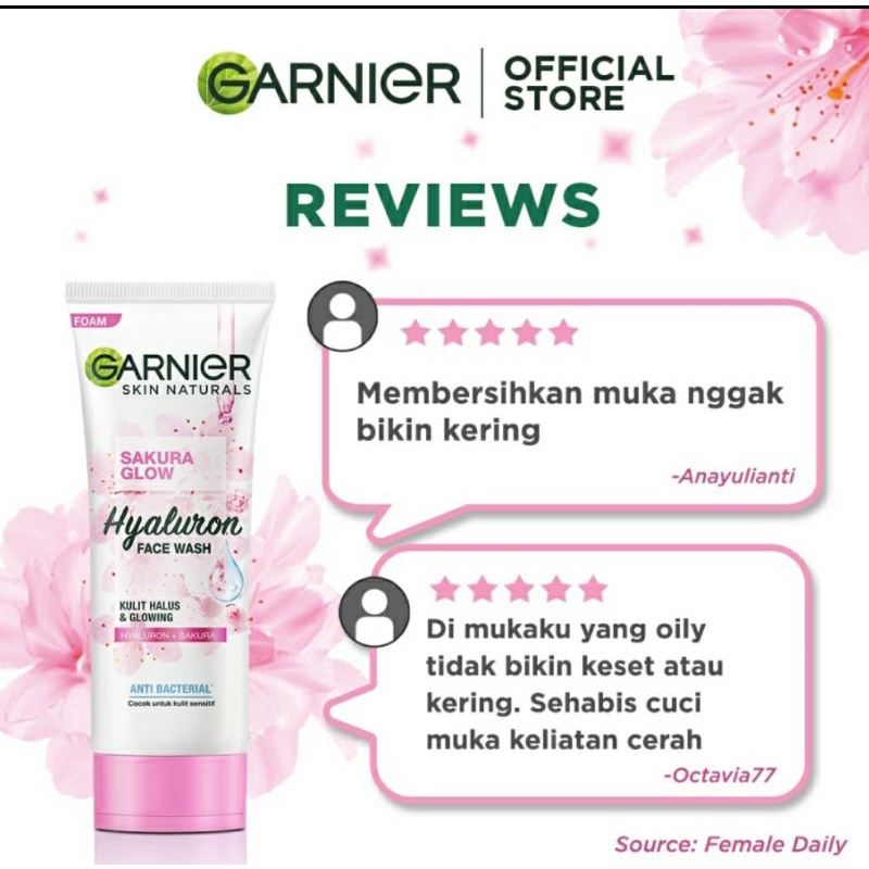 FACE WASH | GARNIER SAKURA GLOW HYALURON | 50 ML | 100 ML