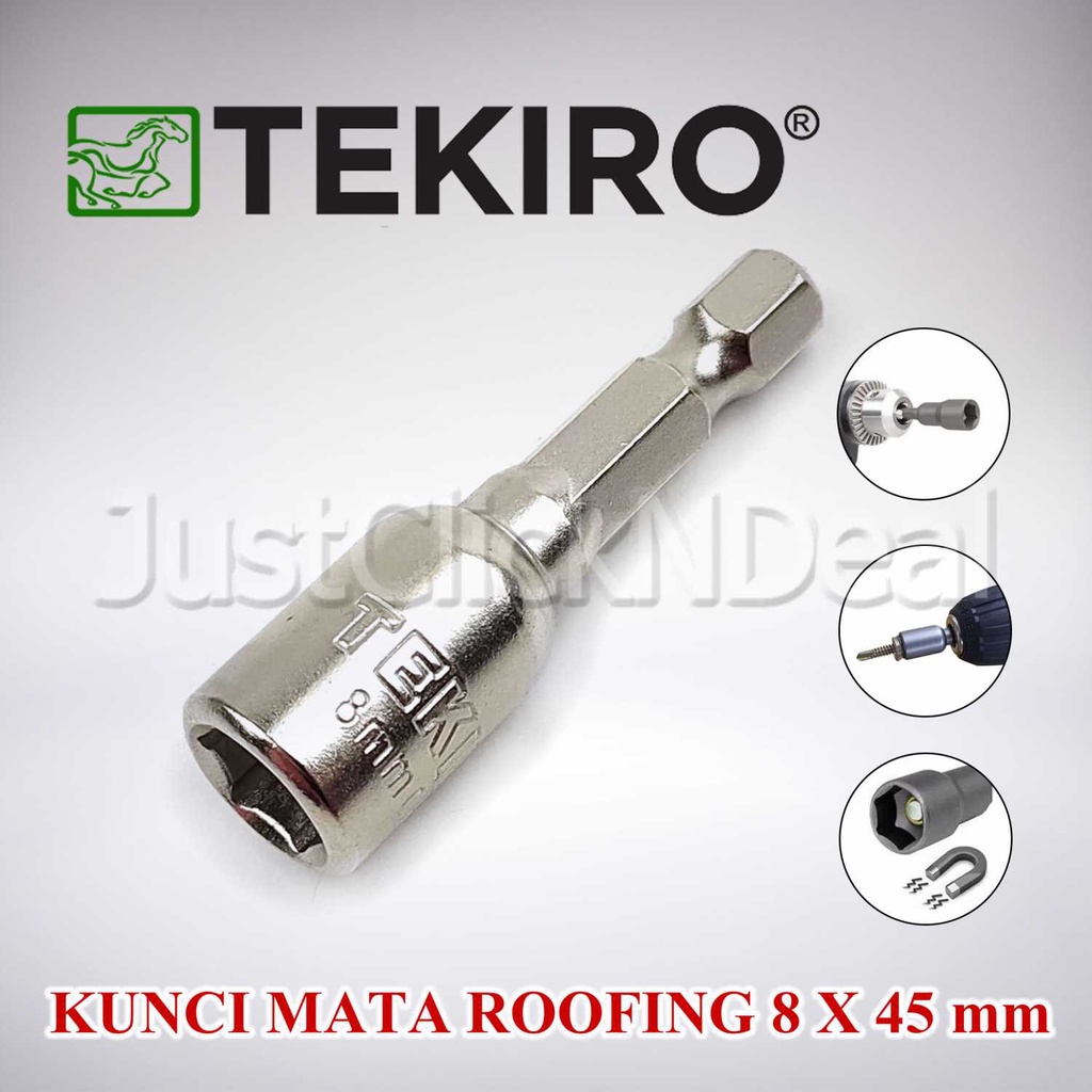 Tekiro Kunci Mata Roofing Baut Baja Ringan Magnetic Hex Nut