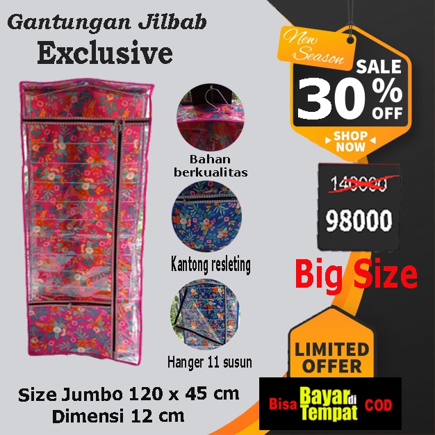 Gantungan Jilbab Jumbo Premium Bahan Berkualitas Palstik Tebal Hanger 11 tingkat kokoh