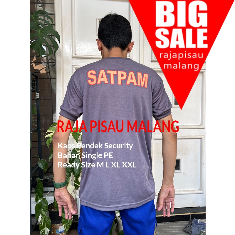 kaos satpam coklat pendek / security satpam Bahan PE