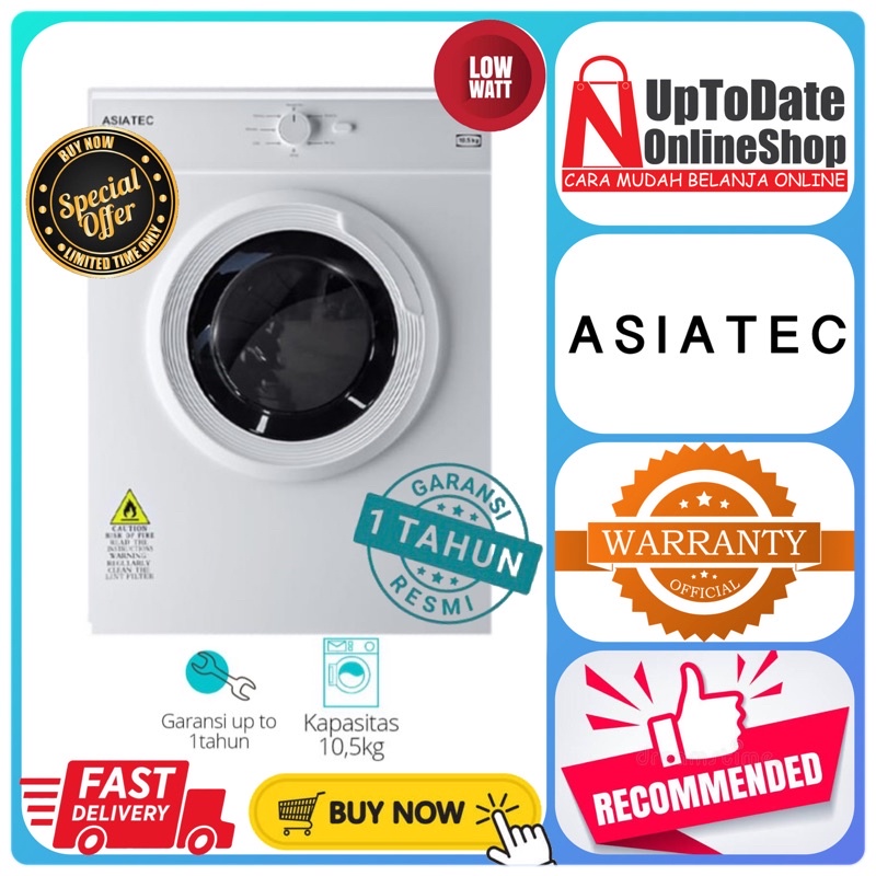 DRYER GAS LAUNDRY 10.5KG ASIATEC AST105 AST 105G MESIN PENGERING ANTI KUSUT LOW WATT LAUNDRY DRYER