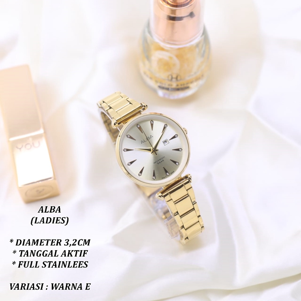 (BISA COD) JAM TANGAN WANITA ALBA LS-0121 FULL STAINLEES TANGGAL AKTIF