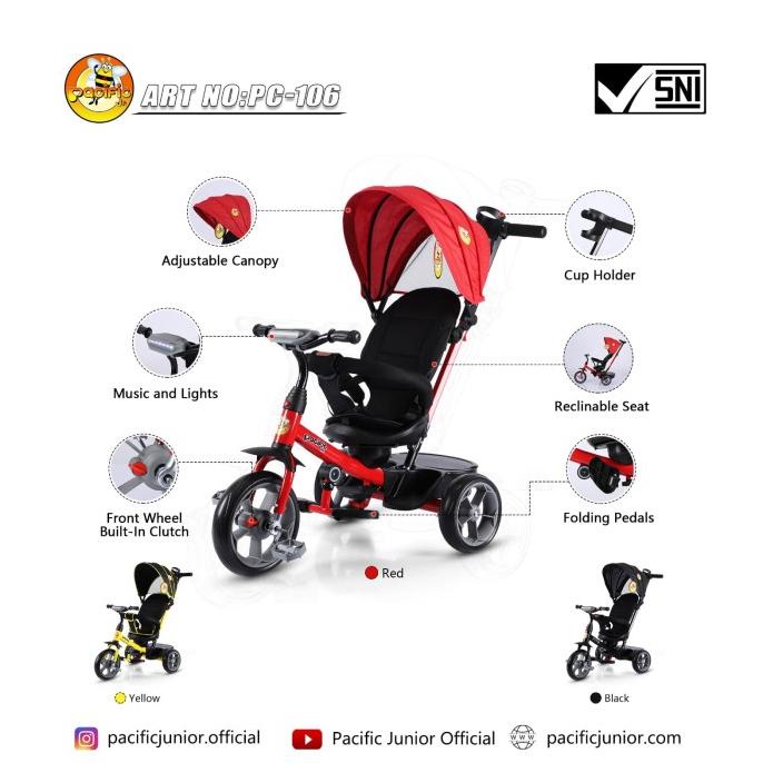 Sepeda Anak Roda Tiga / Tricycle Pacific Pc-106 #Original