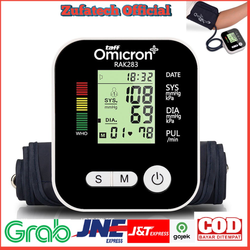 TaffOmicron Pengukur Tekanan Darah Tensi Electronic Blood Pressure Monitor with Voice - RAK-283