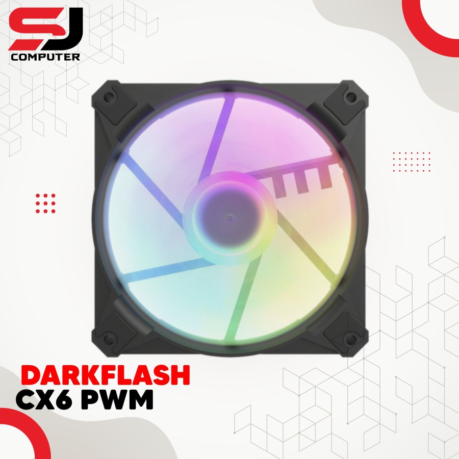 DARKFLASH CX6 PWM ARGB BLACK SINGLE PACK 120MM CASE FAN