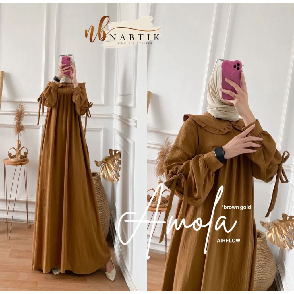 Baju Gamis Wanita Muslim Terbaru Amola Dress cantik Murah kekinian