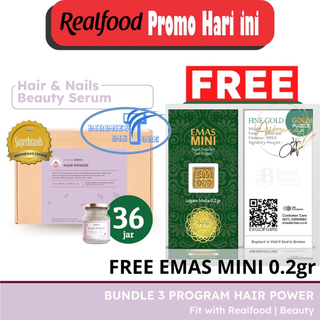 

Realfood Triple Bundle Hair Power Free Sesuai Promo Katalog ( Minuman sarang walet )