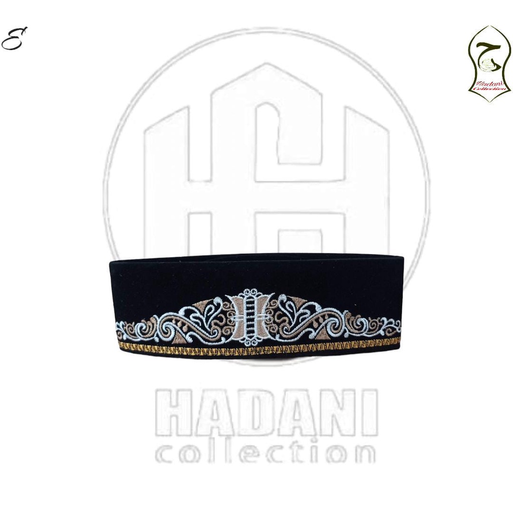 peci bordir/songkok hitam motif/peci motif