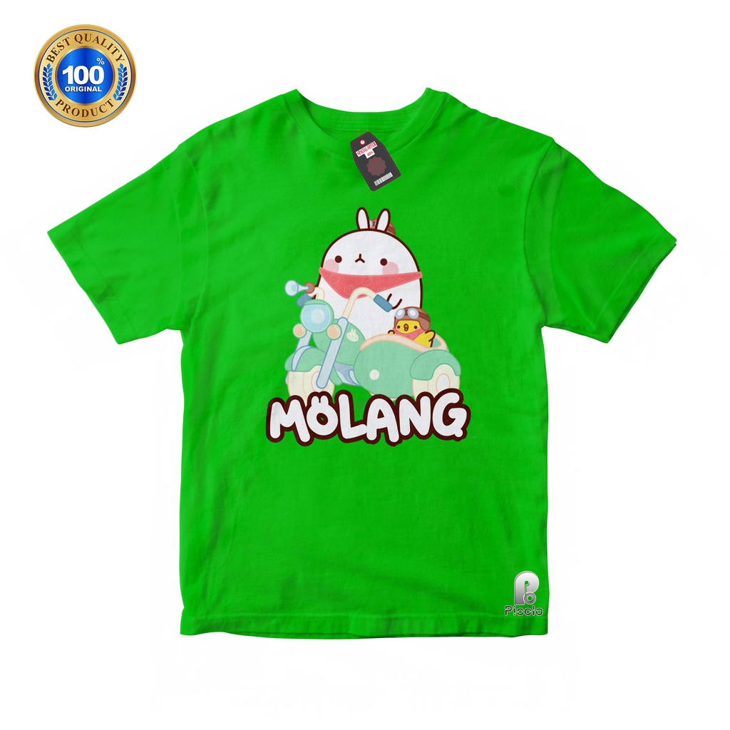 BAJU ANAK KAOS ATASAN ANAK KARAKTER MOLANG UNISEX Bahan COTTUN (FREE NAMA)