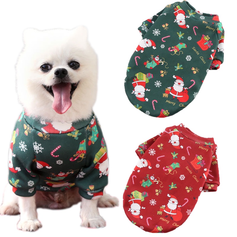 Baju Anjing Peliharaan Natal Untuk Anjing Kecil Sedang Rompi Anjing Baju Anjing Pakaian Tahun Baru Puppy Anjing Kostum Chihuahua Pet Vest Shirt