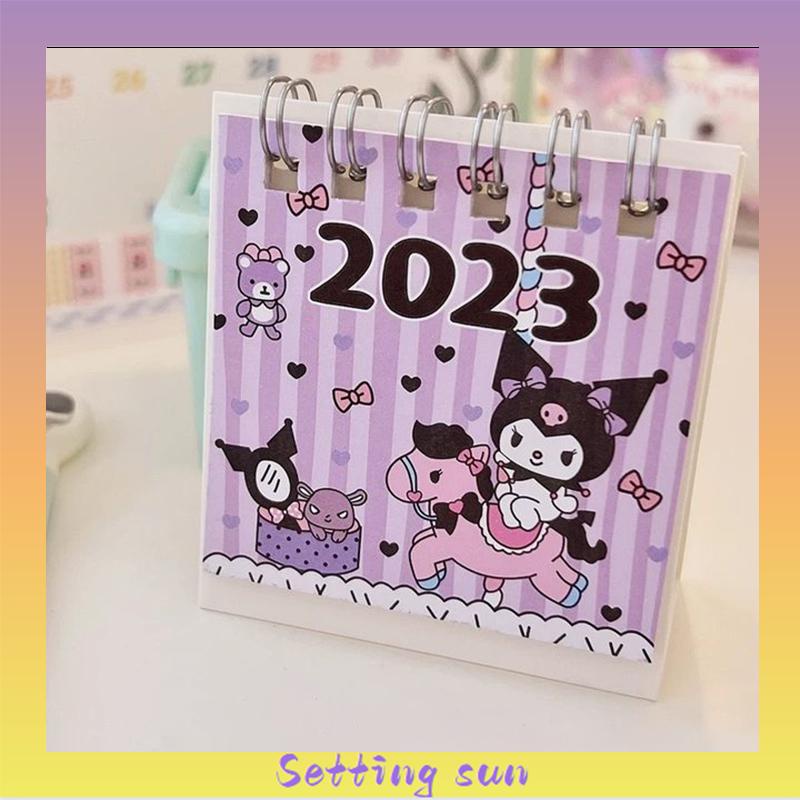 Kalender Meja Mini 2023  Lucu Vertikal  Anjing Kuromi Cinnamoroll  Kalender Kecil TN