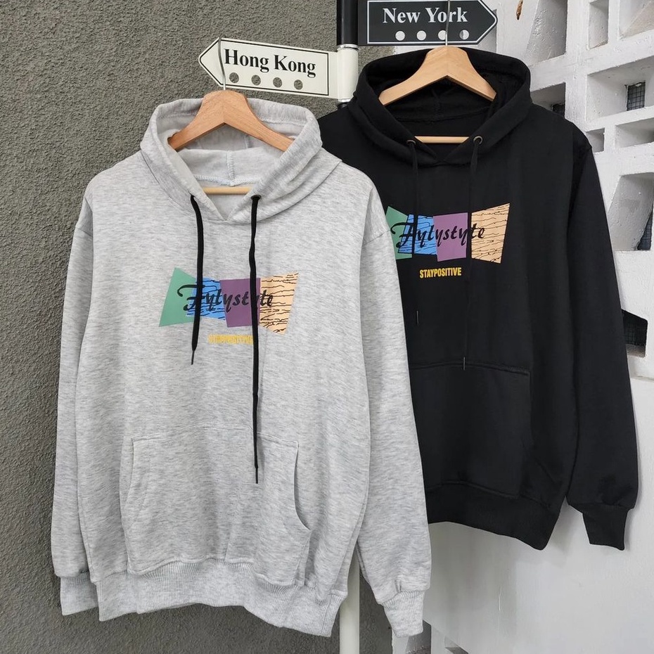 Hoodie Sweater Fly Style Motif Trendy Bahan Fleece Simple