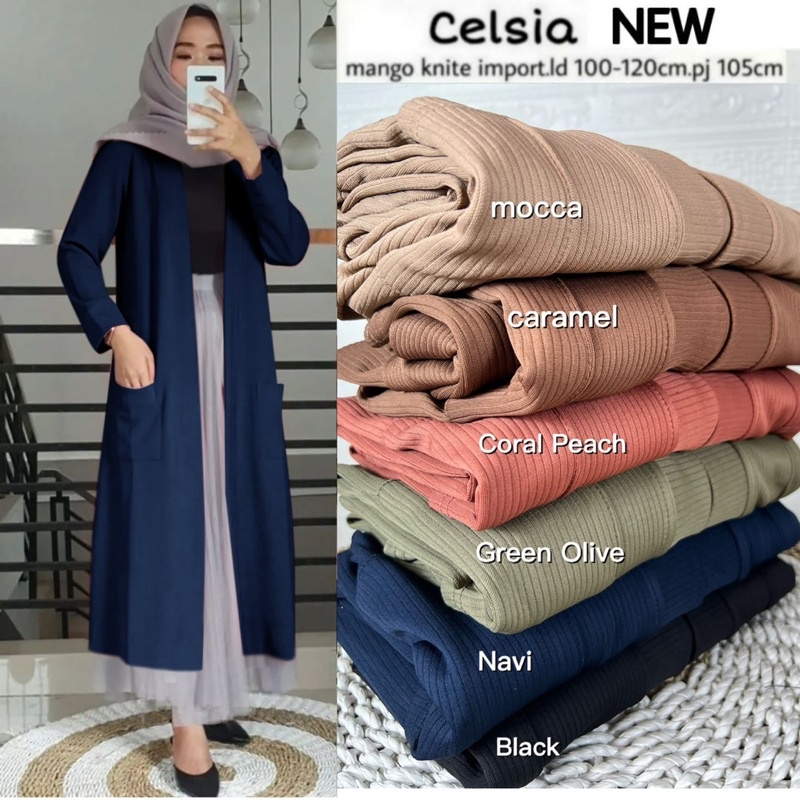 Celsia Mango LD100 - Cardigan Wanita Panjang Knit Rajut / 513-7091