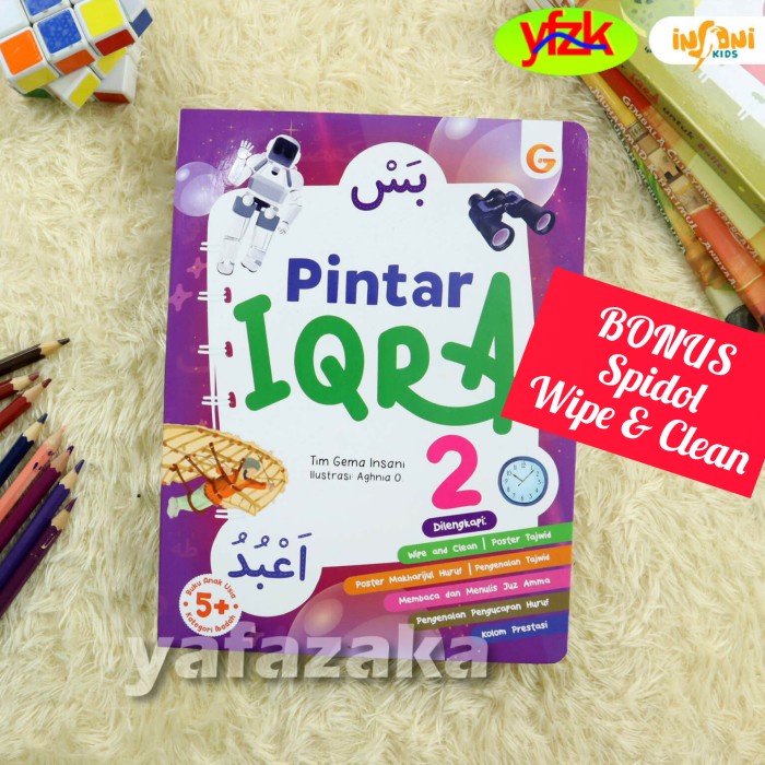 ⭐BISA COD⭐ Boardbook Pintar Iqra - Buku Board Book Hijaiyah Anak Balita TK Islami - Pintar Iqro 2
