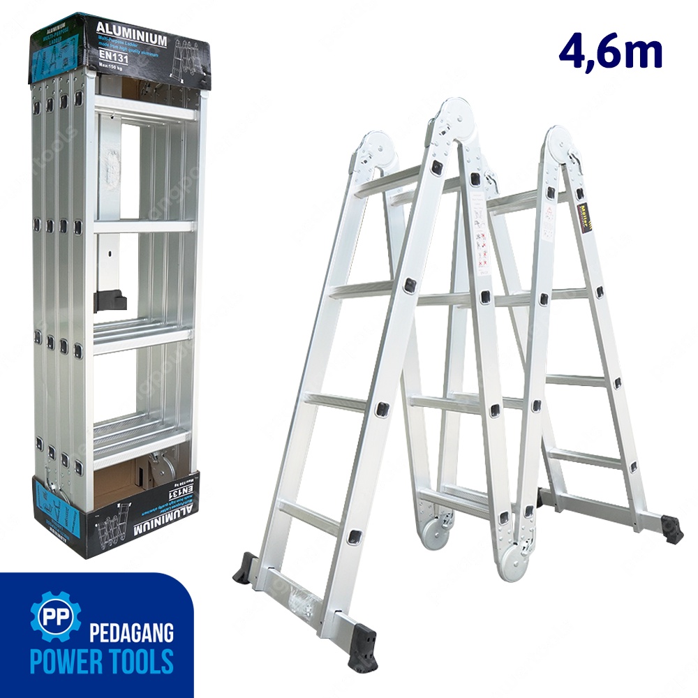 TANGGA LIPAT A 4.6 METER MULTIFUNGSI ALUMINIUM DOUBLE LADDER 4 X 4