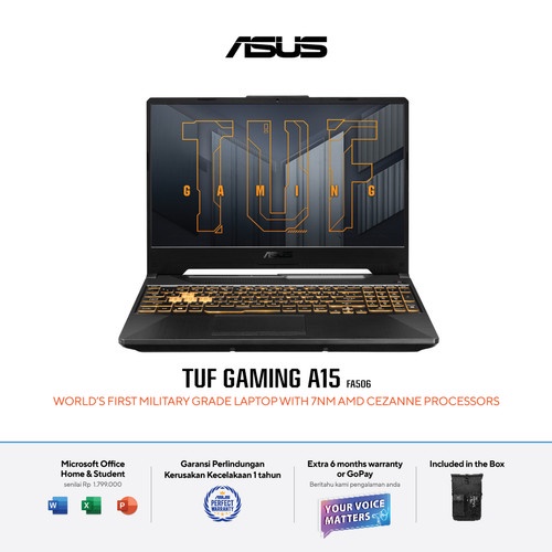 Laptop Gaming Asus TUF A15 FA506QM RTX3060 6GB Ryzen 9 5900HX 32GB 1TB SSD 15.6FHD 144Hz Win11+OHS