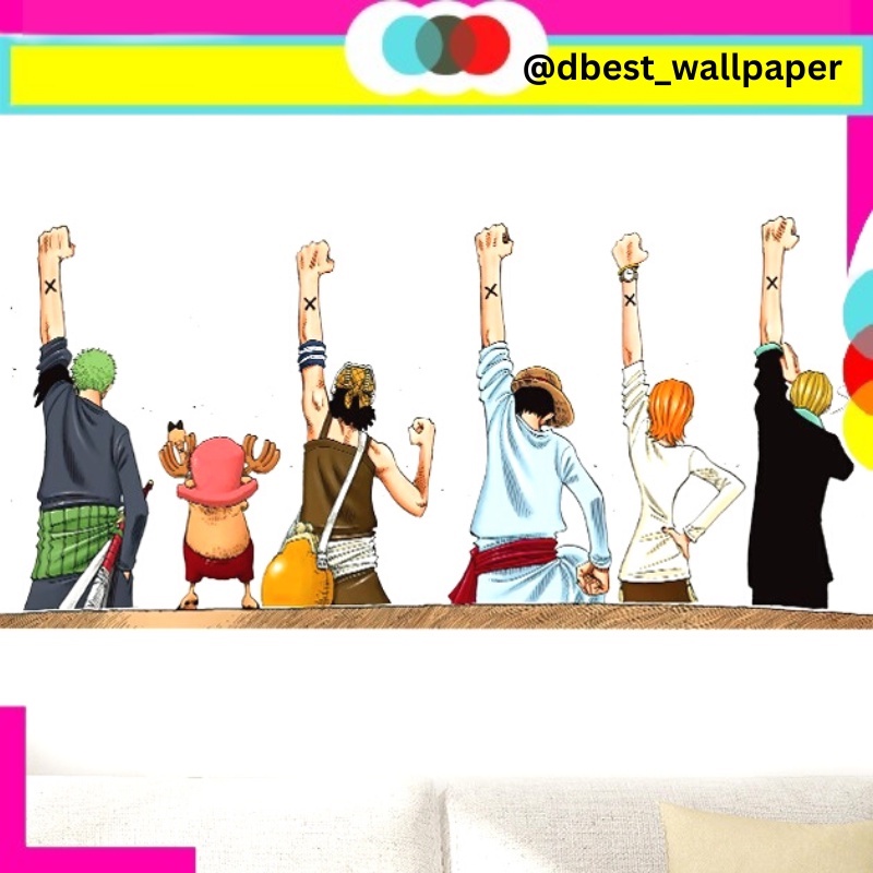 WALLSTIKER WALLSTICKER WALL STICKER STIKER DINDING ANIME ANIMASI FIGURE KARTUN ONEPIECE WALLPAPER ON