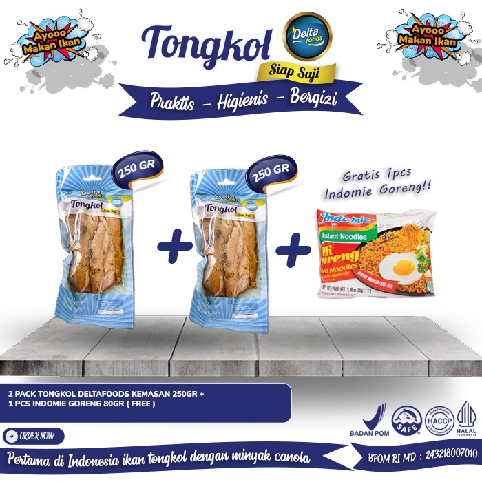 

DeltaFoods - Ikan Tongkol Siap Saji Dengan Minyak Kanola 250gram Bundling 2 free Indomie Goreng