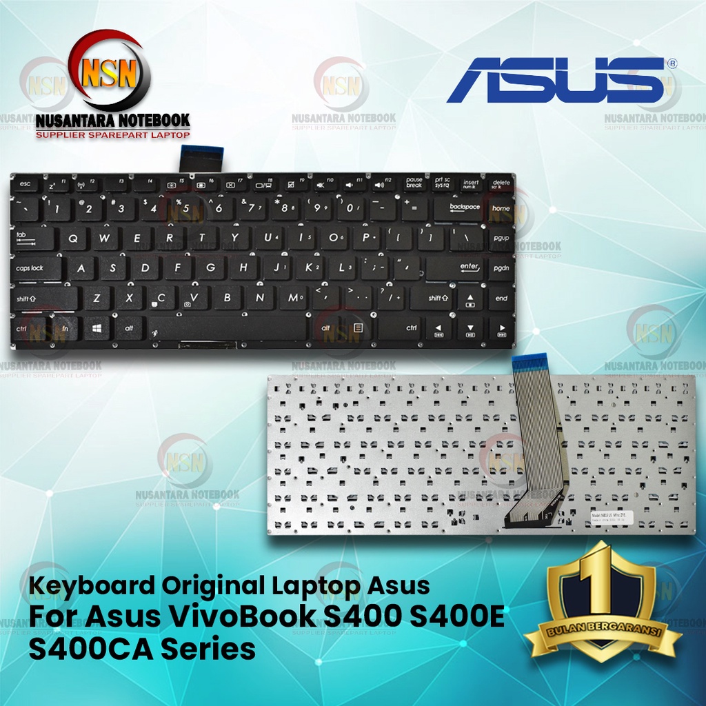 Keyboard Laptop Asus VivoBook S400 S400E S400CA - Hitam Black