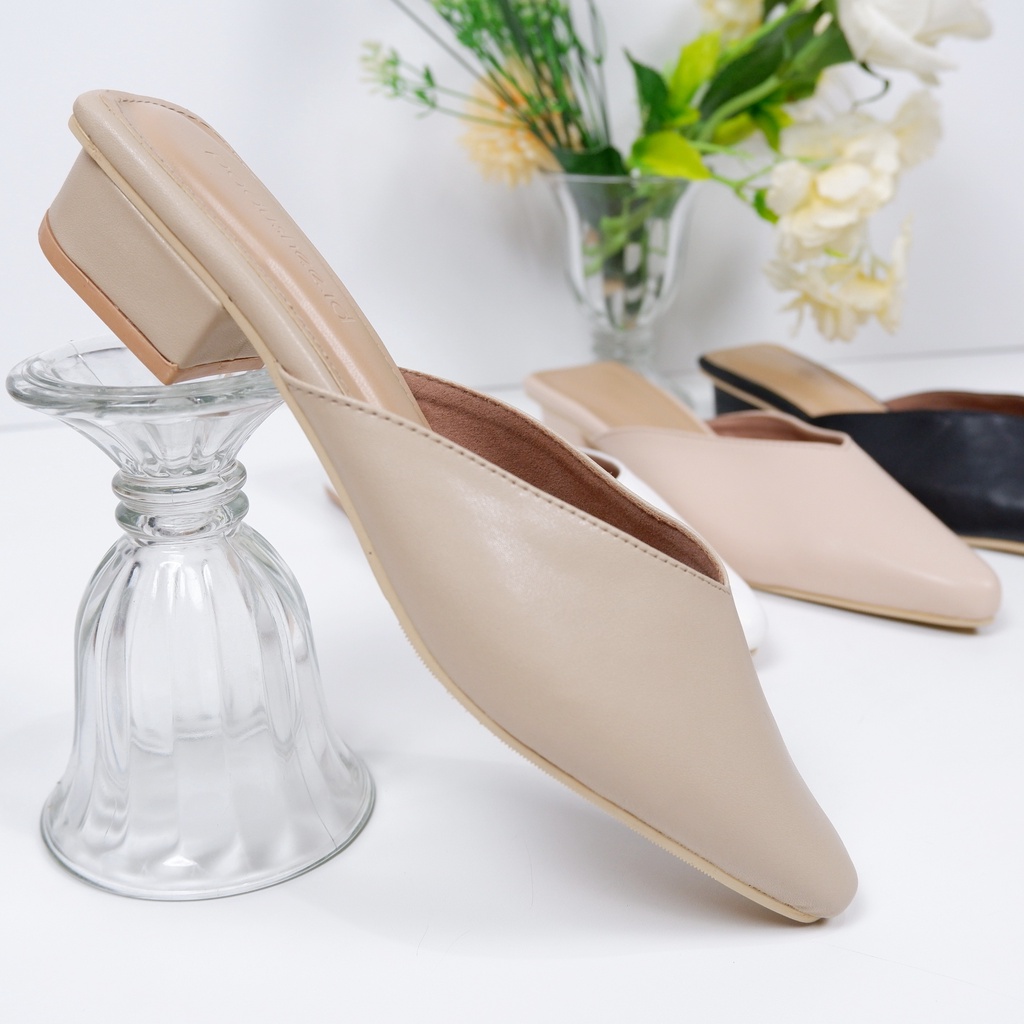 Padushee.id - sepatu wanita || ADELIA || heels wanita / mules wanita 3 cm