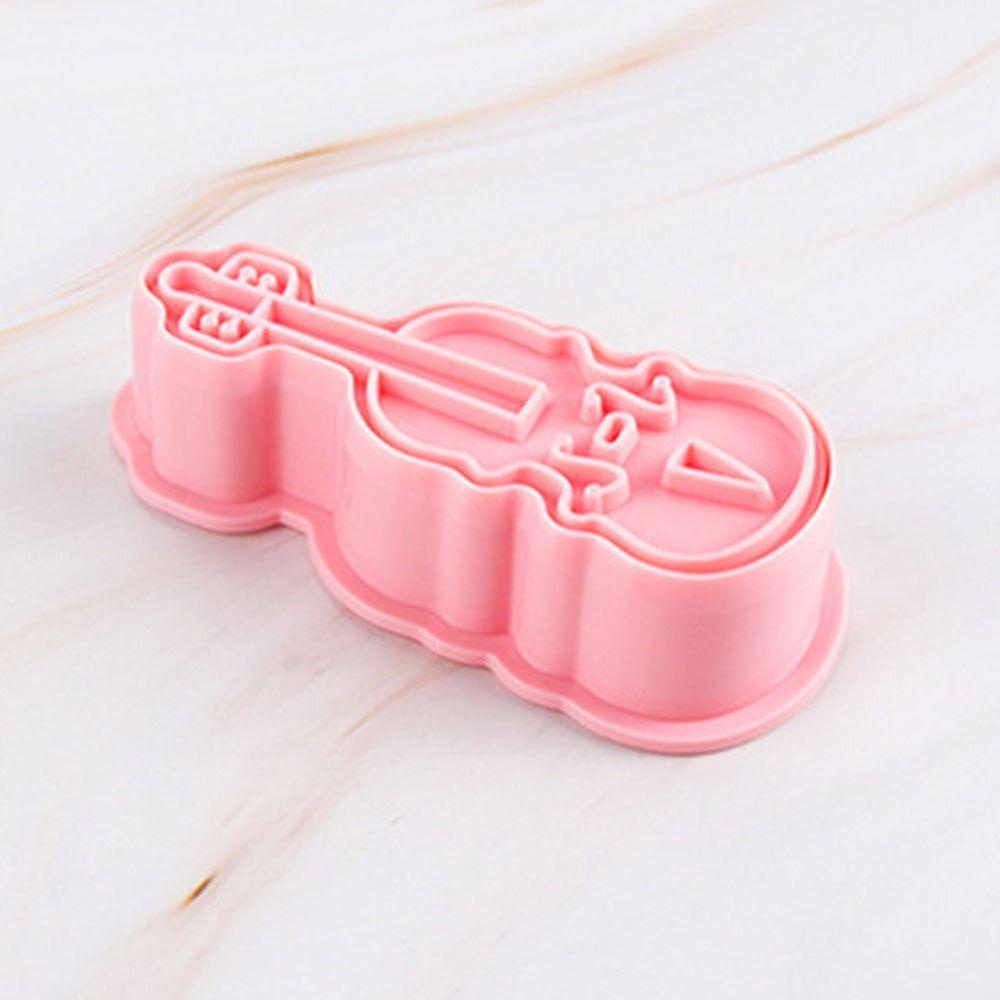 Preva 8pcs/set Hari Valentine Pastry Decorating Plunger Gitar Cupid Cetakan Kue Plastik Cookie Cutter