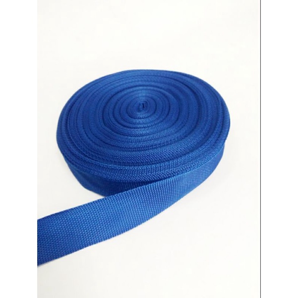 tali bisban warna/ plipit kain/webbing PP ukuran 2, 5 cm  1 rol ( 27 meter)