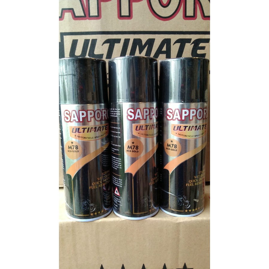 pilok pilox cat semprot sapporo ultimate saporo m78 RCB Gold semi doff emas rcb gold 400ml